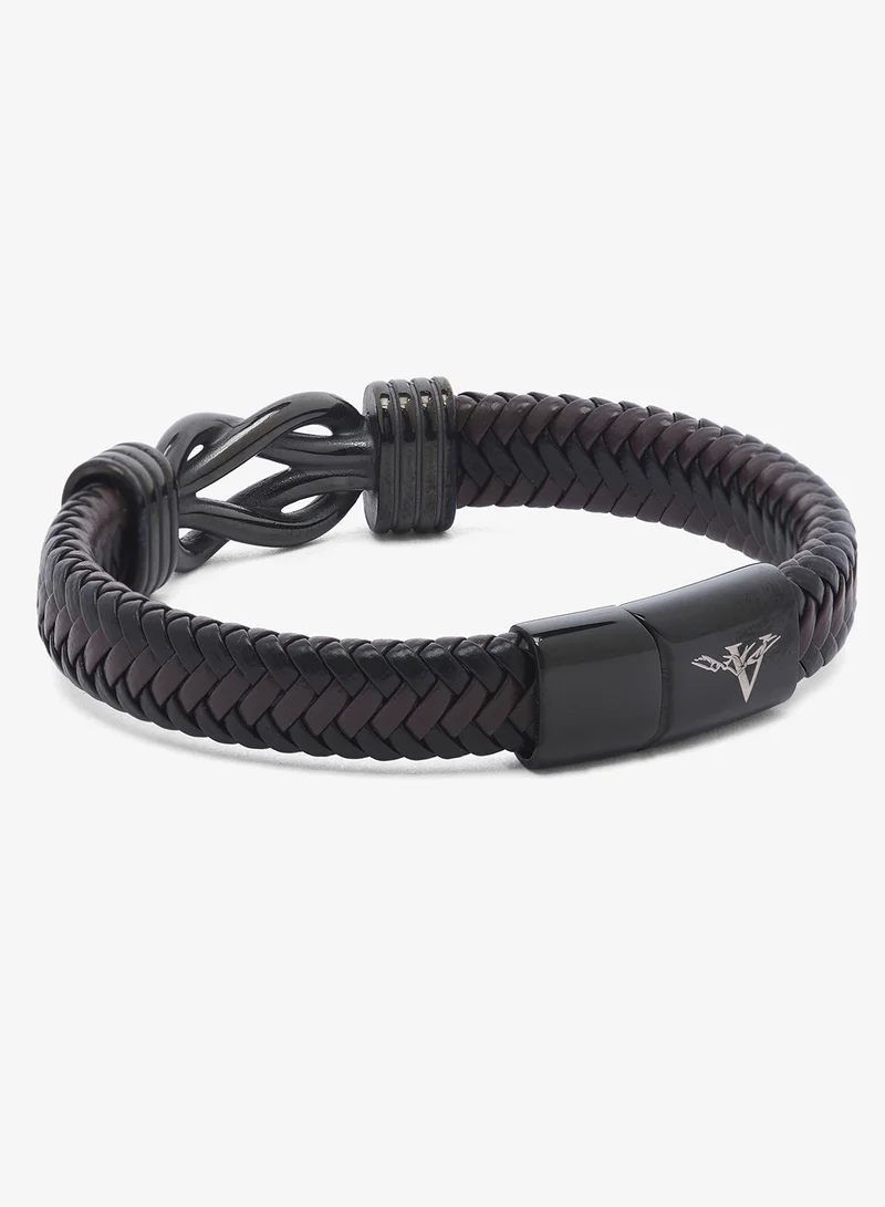 Seventy Five Faux Leather Bracelet with Magnetic Clasp